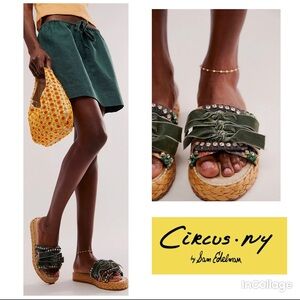 Circus by Sam Edelman “Wyatt” Olive Green Espadrille Slide with Embellishments